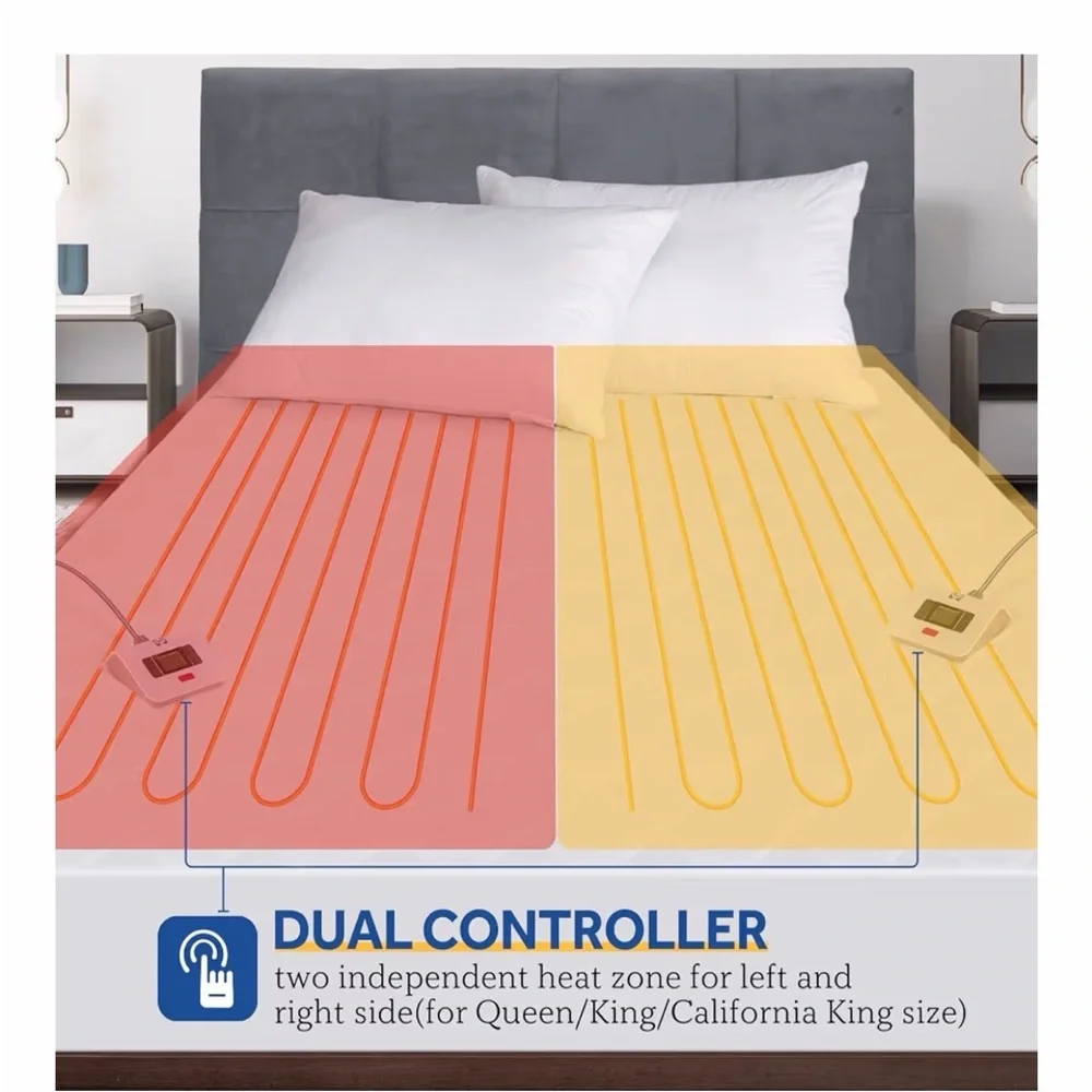 Sealy Heated Mattress🛏️Pad King👑Sz 78x80 Inch w/Dual Control 10 Heated Settings